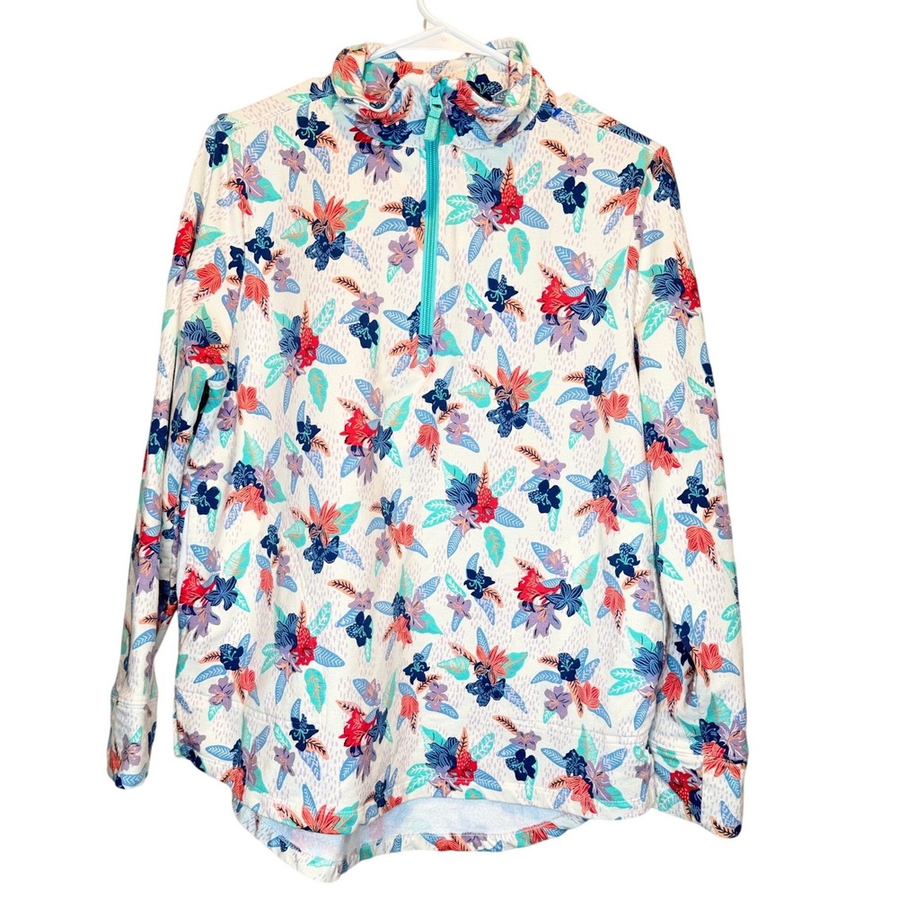 Vera Bradley Floral Quarter Zip Pullover Lightweight Athletic Top - Picture 2 of 6